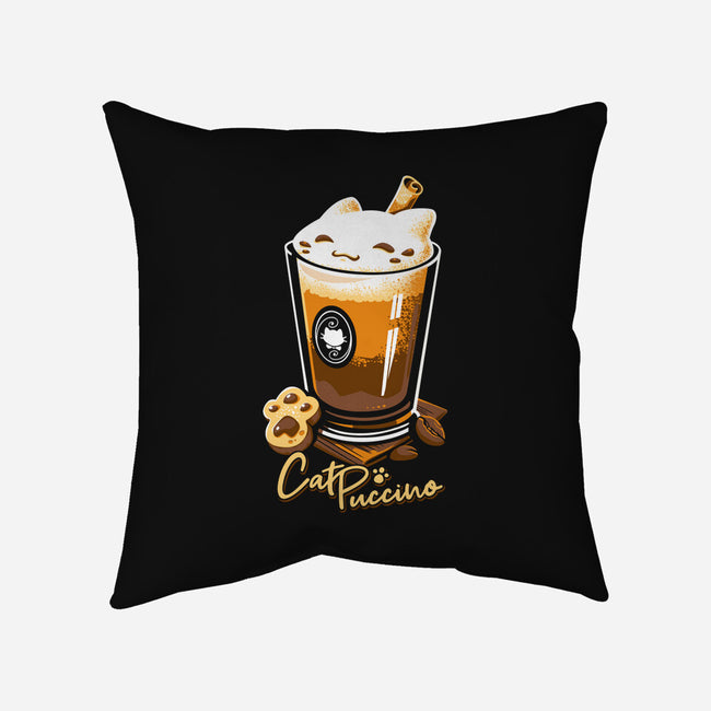 CatPuccino-none removable cover w insert throw pillow-Snouleaf