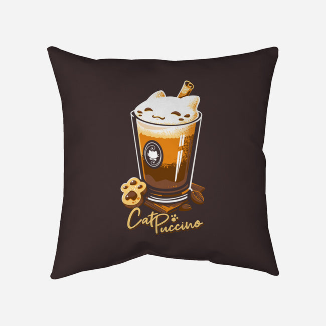 CatPuccino-none removable cover w insert throw pillow-Snouleaf