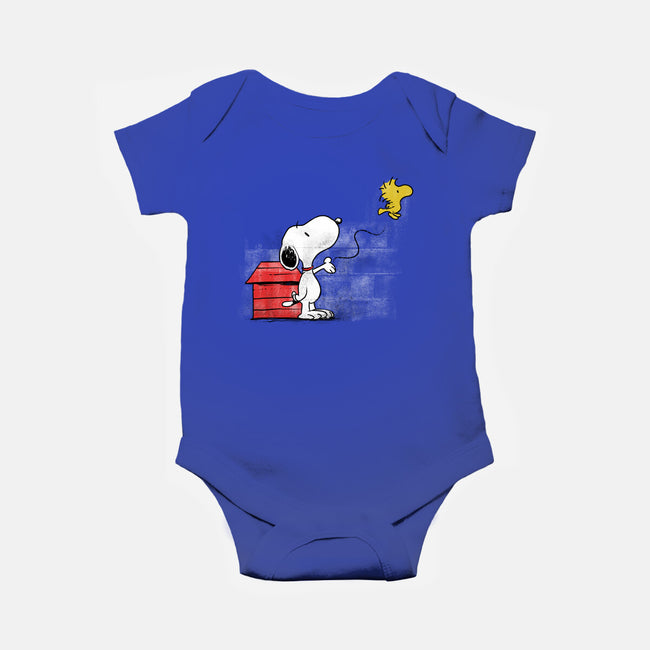 Dog With Bird-baby basic onesie-zascanauta