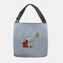 Dog With Bird-none adjustable tote bag-zascanauta