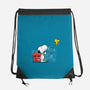 Dog With Bird-none drawstring bag-zascanauta