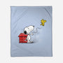 Dog With Bird-none fleece blanket-zascanauta