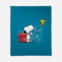 Dog With Bird-none fleece blanket-zascanauta