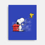 Dog With Bird-none stretched canvas-zascanauta