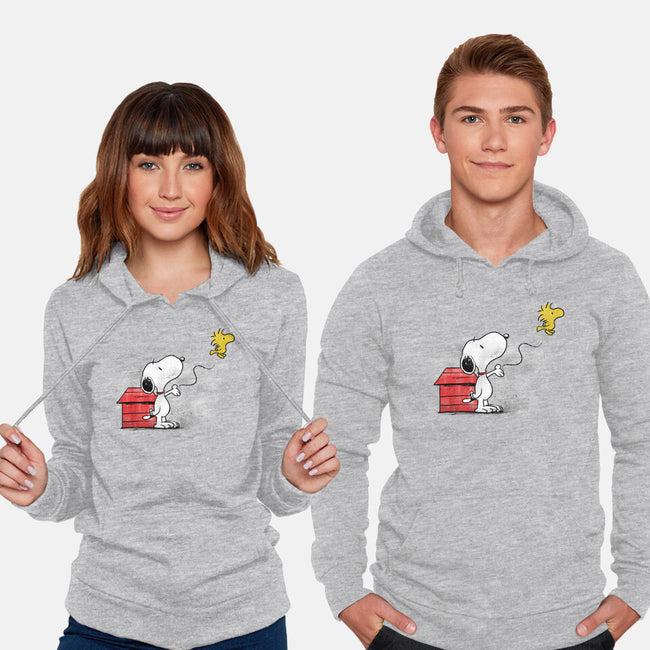 Dog With Bird-unisex pullover sweatshirt-zascanauta