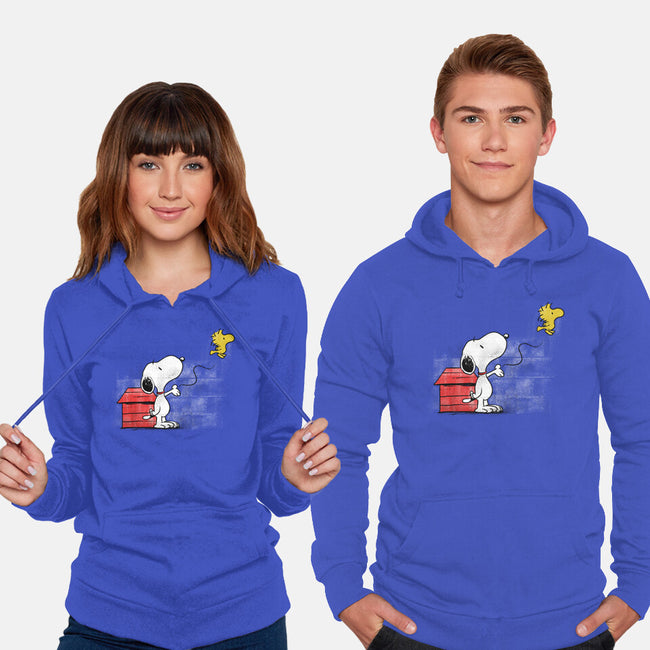Dog With Bird-unisex pullover sweatshirt-zascanauta