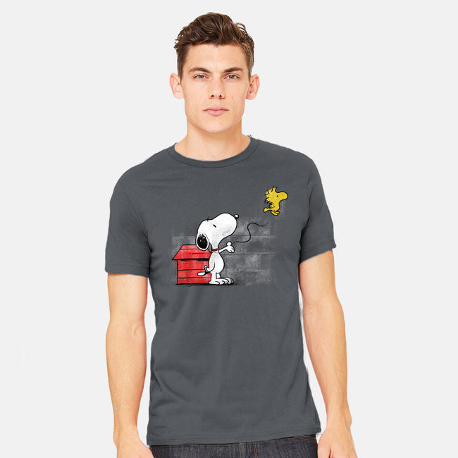 Dog With Bird-mens heavyweight tee-zascanauta