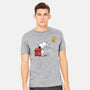 Dog With Bird-mens heavyweight tee-zascanauta