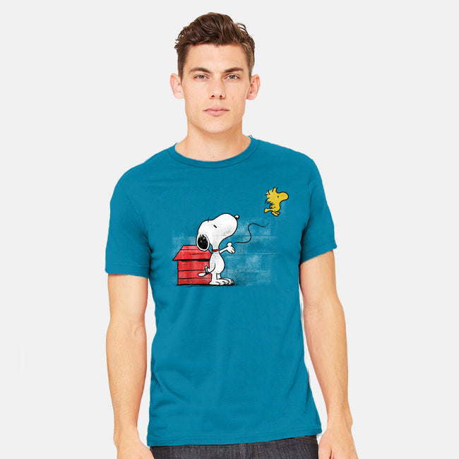 Dog With Bird-mens heavyweight tee-zascanauta