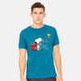 Dog With Bird-mens heavyweight tee-zascanauta