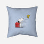 Dog With Bird-none removable cover w insert throw pillow-zascanauta