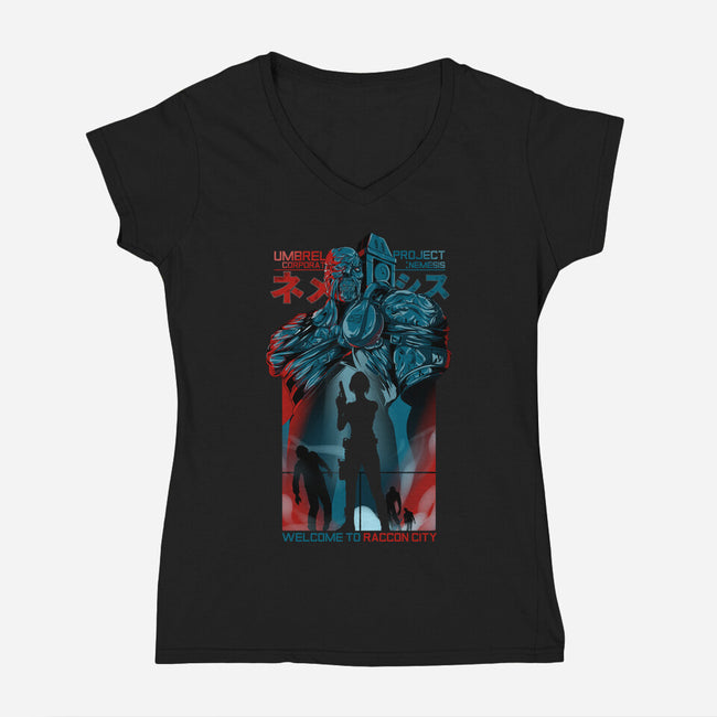 Project Nemesis-womens v-neck tee-Guilherme magno de oliveira