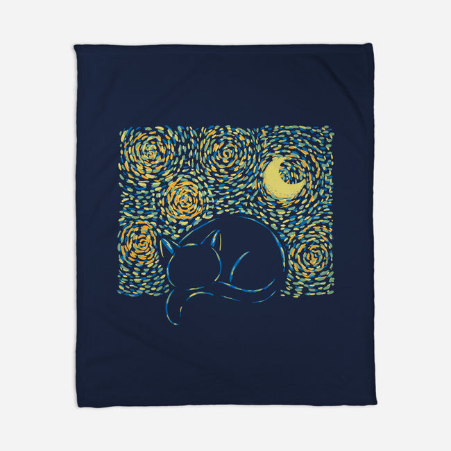 Starry Cat-none fleece blanket-yumie