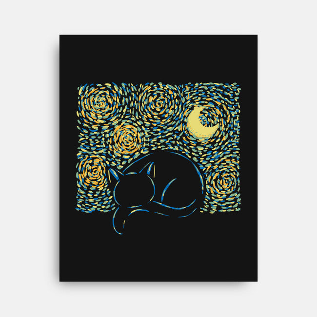 Starry Cat-none stretched canvas-yumie