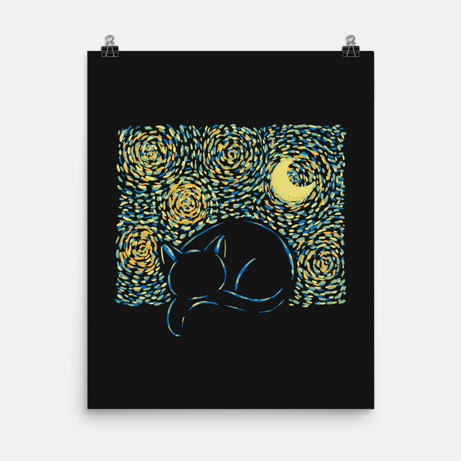 Starry Cat-none matte poster-yumie