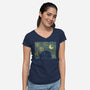 Starry Cat-womens v-neck tee-yumie