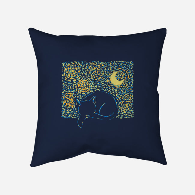 Starry Cat-none removable cover w insert throw pillow-yumie