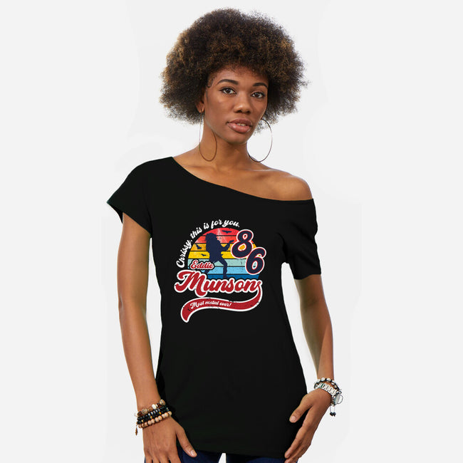 For Chrissy-womens off shoulder tee-DrMonekers