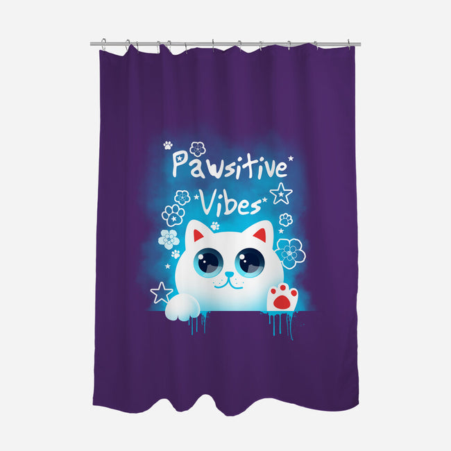 Pawsitive Vibes-none polyester shower curtain-erion_designs