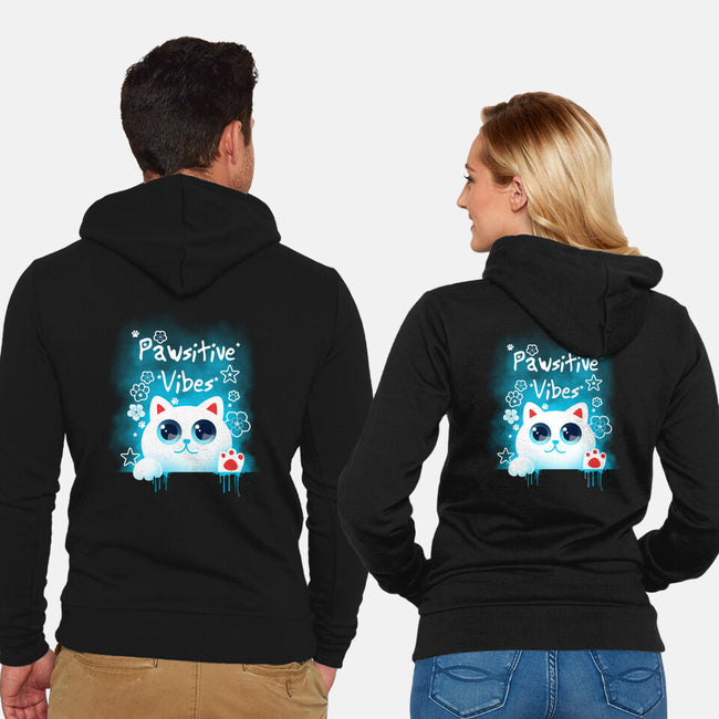 Pawsitive Vibes-unisex zip-up sweatshirt-erion_designs