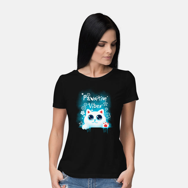 Pawsitive Vibes-womens basic tee-erion_designs