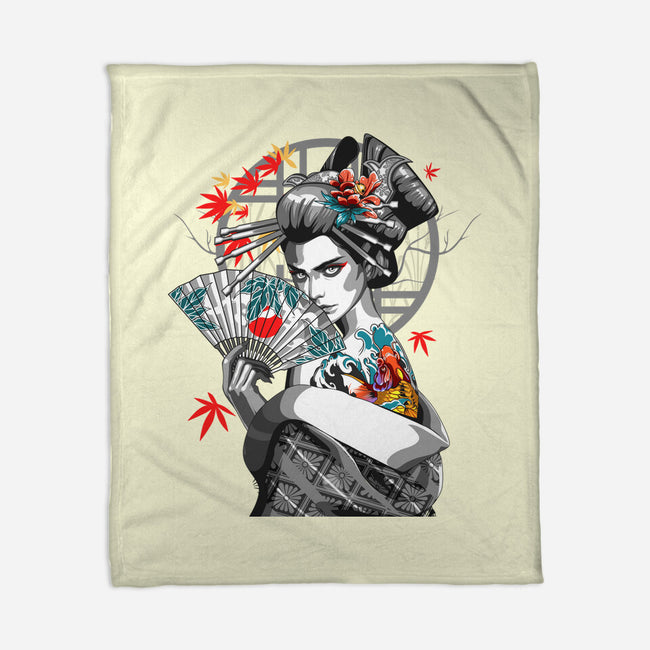 Irezumi II Geisha-none fleece blanket-heydale