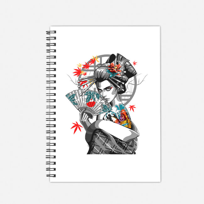 Irezumi II Geisha-none dot grid notebook-heydale