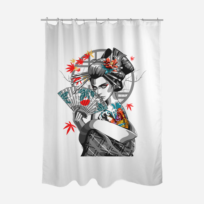 Irezumi II Geisha-none polyester shower curtain-heydale