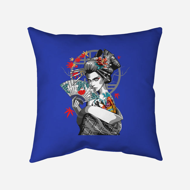 Irezumi II Geisha-none removable cover w insert throw pillow-heydale