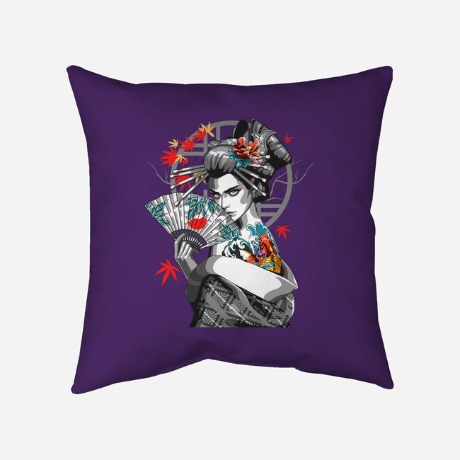 Irezumi II Geisha-none removable cover throw pillow-heydale