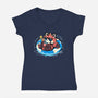 Summer Red Panda-womens v-neck tee-TechraNova