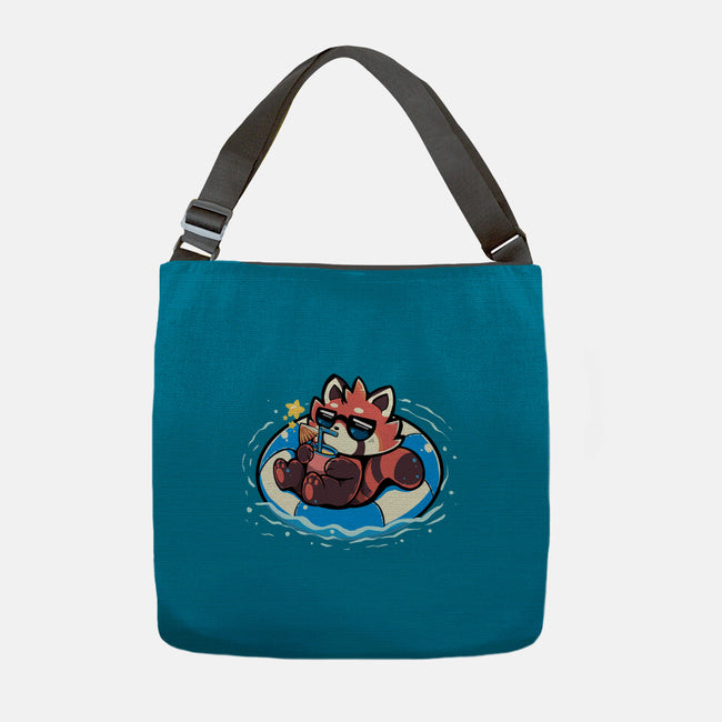 Summer Red Panda-none adjustable tote bag-TechraNova