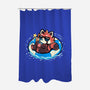 Summer Red Panda-none polyester shower curtain-TechraNova