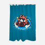 Summer Red Panda-none polyester shower curtain-TechraNova