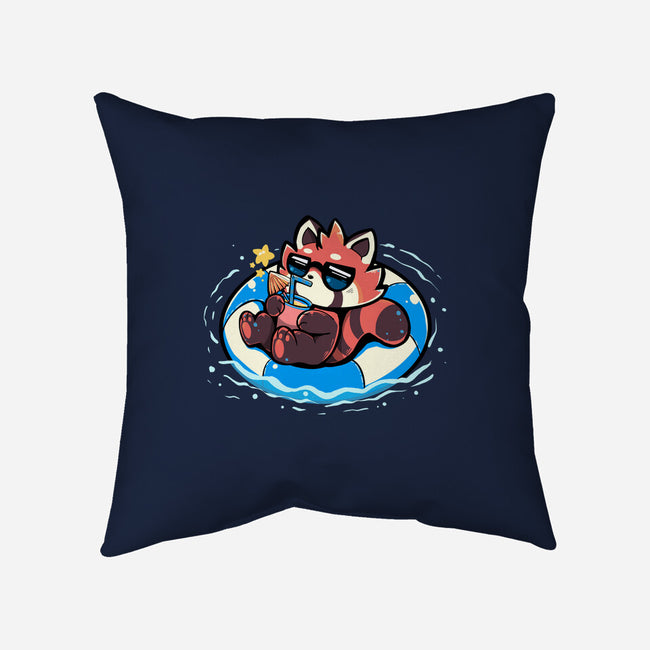 Summer Red Panda-none removable cover w insert throw pillow-TechraNova