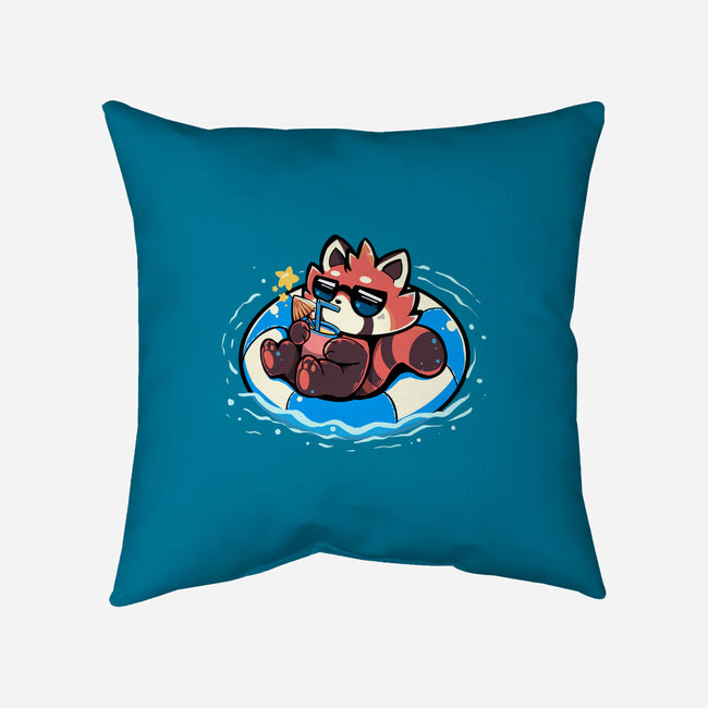 Summer Red Panda-none removable cover w insert throw pillow-TechraNova