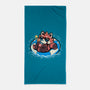 Summer Red Panda-none beach towel-TechraNova