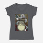 Dragon And God Of Forest-womens v-neck tee-Bellades