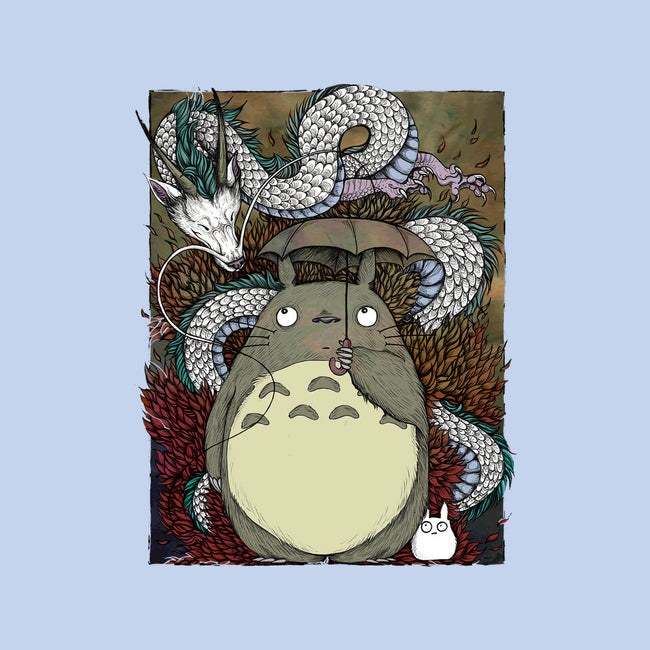 Dragon And God Of Forest-none polyester shower curtain-Bellades