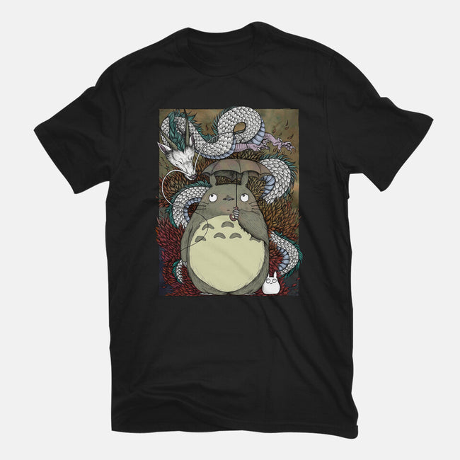 Dragon And God Of Forest-unisex basic tee-Bellades