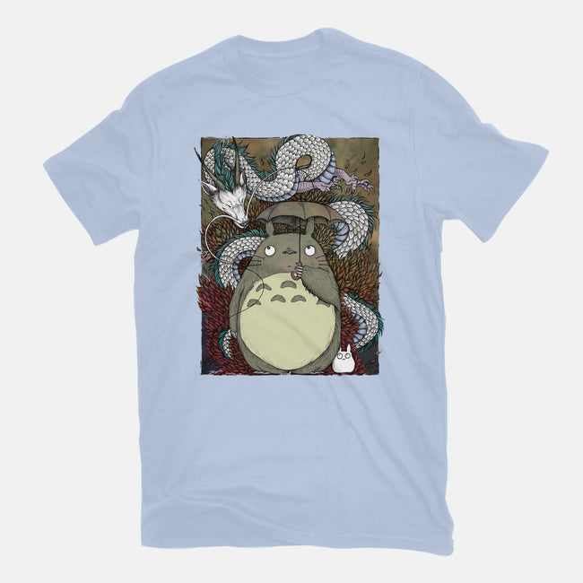 Dragon And God Of Forest-womens basic tee-Bellades