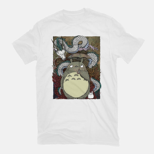 Dragon And God Of Forest-unisex basic tee-Bellades
