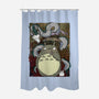Dragon And God Of Forest-none polyester shower curtain-Bellades