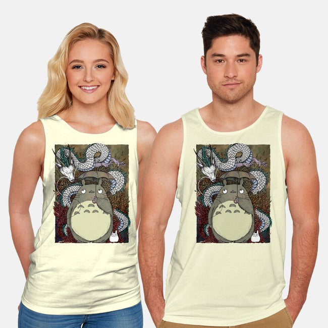 Dragon And God Of Forest-unisex basic tank-Bellades