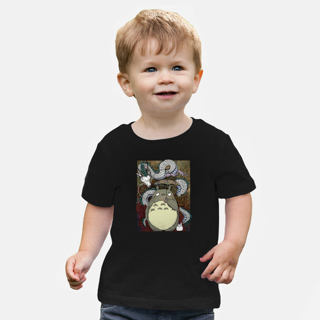 Dragon And God Of Forest-baby basic tee-Bellades