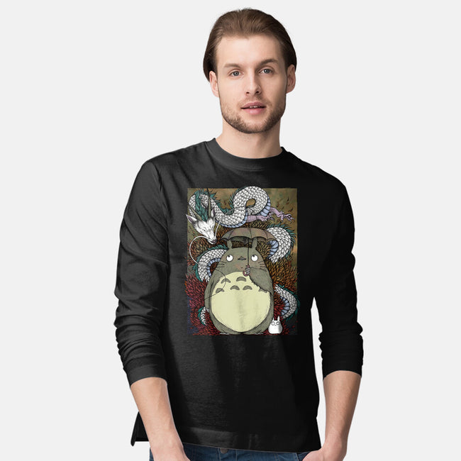Dragon And God Of Forest-mens long sleeved tee-Bellades