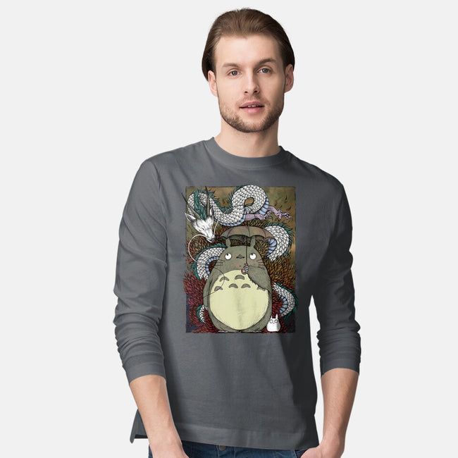 Dragon And God Of Forest-mens long sleeved tee-Bellades