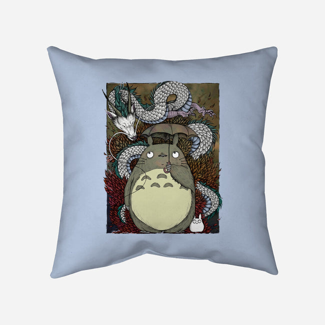 Dragon And God Of Forest-none removable cover w insert throw pillow-Bellades