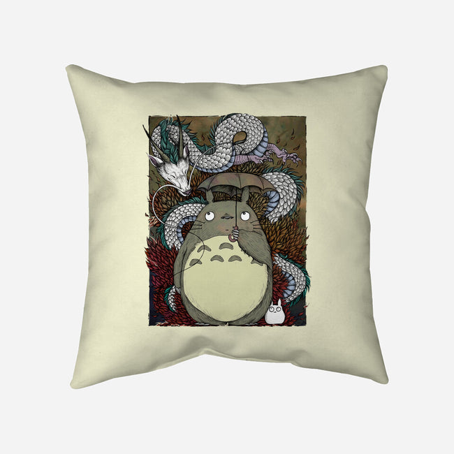 Dragon And God Of Forest-none removable cover w insert throw pillow-Bellades