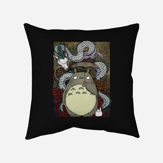 Dragon And God Of Forest-none removable cover throw pillow-Bellades